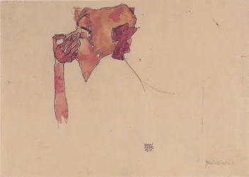 Gerti Schiele con fiocco nei capelli
